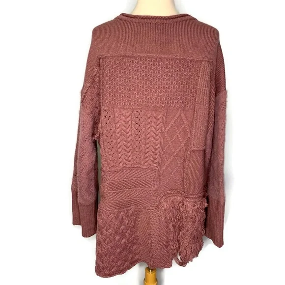 Snidel Mauve Multi-Knit Oversized Pullover Sweater NWT!